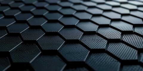 Poster - Close up of a black hexagonal pattern