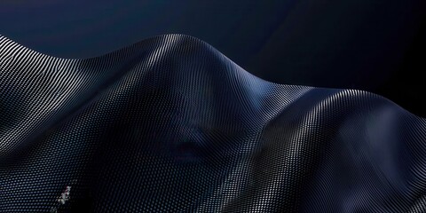 Poster - Black and white image of a fabric with a pattern of dots