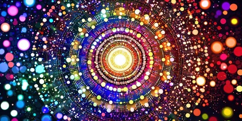 Aufkleber - Colorful circle with many small circles inside it
