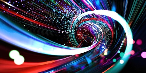 Poster - Colorful spiral with many dots
