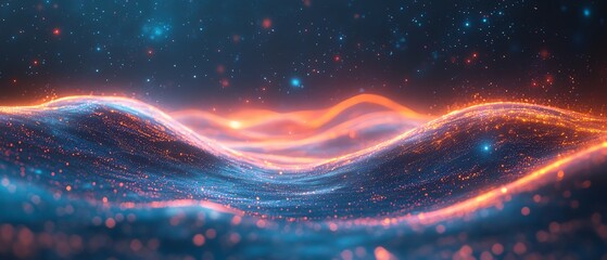 Poster - Digital cloud computing transfer of big data on the internet, futuristic technology, fast and seamless data flow, vibrant streams of information, cuttingedge digital networks