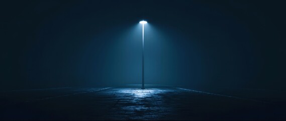 Poster - Street light is lit up in the dark