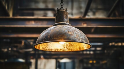 Aufkleber - vintage industrial hanging light fixture with rusted finish