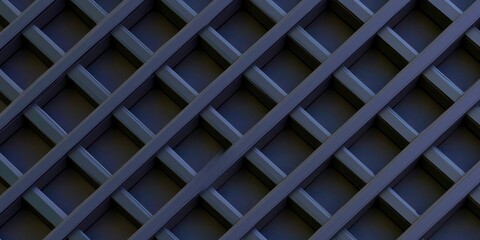 Poster - Black and white image of a metal grid