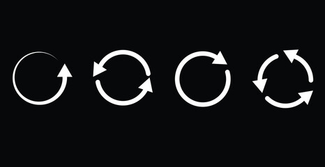 Wall Mural - circle arrow icon set. circular arrow icon, refresh, reload, rotation. green recycle vector icon sym