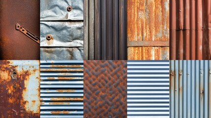 Canvas Print - Textured Metal Surfaces with Rust and Corrosion Patterns Collection