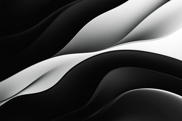 Aufkleber - Abstract grayscale flowing waves.