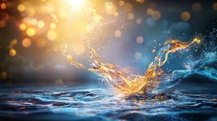 Poster - Dynamic water splash nature photography vibrant environment close-up view artistic concept for seo impact