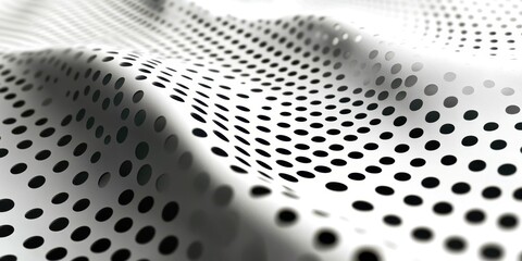 Poster - Silver fabric with many small black dots