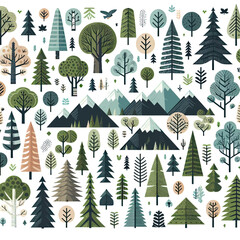 Wall Mural - christmas trees pattern