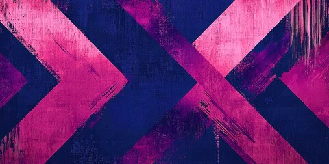 Poster - Blue and pink background with two arrows