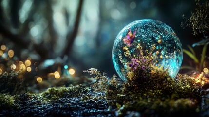 Poster - Magical spectacles glowing faintly revealing hidden wonders in enchanted forest environment