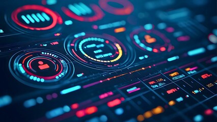 Aufkleber - futuristic digital dashboard interface