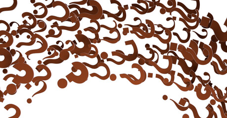 Aufkleber - Infinite question marks on a plane, original three dimensional illustration.