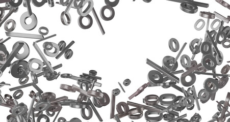 Aufkleber - 3d Sales icons floating in the air 3D rendering