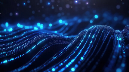 glowing binary codes river