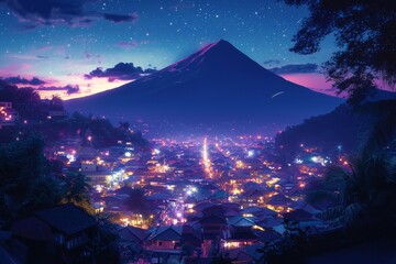 Poster - morning sky with a star at sunrise.