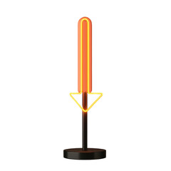 Neon arrow lamp design modern home decor transparent background stylish atmosphere