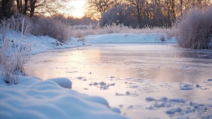 Sticker - Frozen Landscape at Sunset