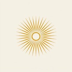 Poster - An isolated bright sun icon on a white background, representing the rising sun, sunrise, sunset, dawn, sunshine, and solar glow. The sun is shining. Decorative circles show full and half suns with