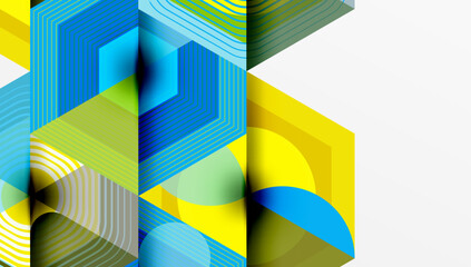 Aufkleber - Hexagons design geometric abstract background