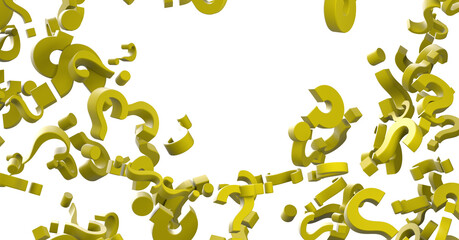 Aufkleber - Infinite question marks on a plane, original three dimensional illustration.
