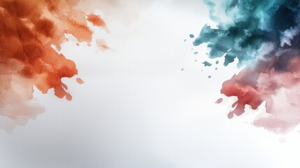 Poster - Dynamic abstract watercolor brush strokes creative studio digital art artistic environment wide viewpoint conceptual exploration