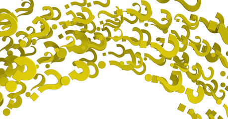 Aufkleber - colored question marks background concept. 3D Rendering.
