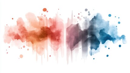 Poster - Dynamic abstract watercolor brush strokes creative studio digital art colorful environment artistic perspective expressive design