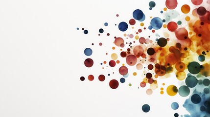 Poster - Colorful watercolor splash art of multicolored pastel dots abstract art digital environment vibrant viewpoint artistic concept