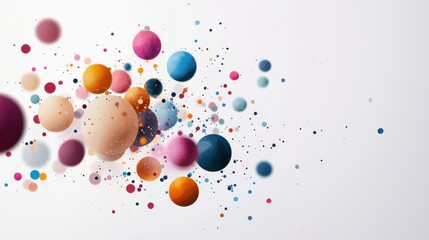 Poster - Vibrant watercolor splash art featuring multicolored pastel dots abstract design digital art creative studio modern aesthetic