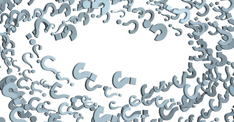 Aufkleber - 3D render of wide perspective view of ANY QUESTIONS?