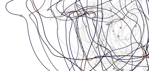 Fototapete - Abstract network of physical devices on the Internet using a network connection