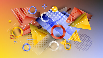 Poster - Creative triangles and circles composition