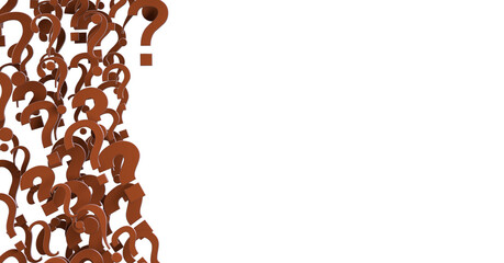 Aufkleber - question marks background. 3D Rendering.