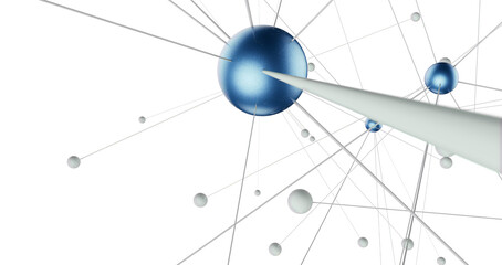 Aufkleber - technology with polygonal shapes on dark blue background. Design digital technology