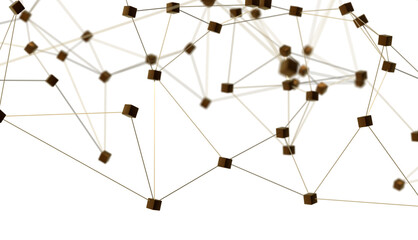 Poster - Abstract digital connection dots and lines. Technology background. Network connection structure. Plexus effect. 3d