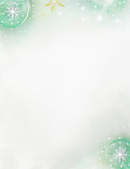 Wall Mural - christmas background with snowflakes - abstract light green background - generative ai