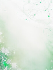Wall Mural - christmas background with snowflakes - abstract light green background - generative ai