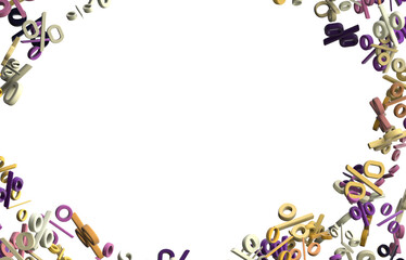 Poster - 3d Sales icons floating in the air 3D rendering