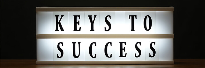 Poster - Light box display features various keys to success concepts written in clear text for easy viewing and understanding._00002_