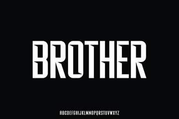 Wall Mural - modern strong condensed brother sans serif alphabet display font vector