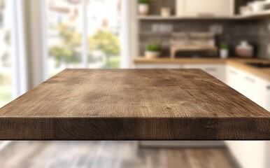 Aufkleber - Empty rustic wooden kitchen countertop.