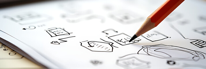 Poster - Concepts for 2018 ideas were scribbled down with a pencil on plain white paper in a cluttered brainstorming session._00002_