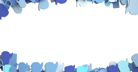 Poster - touching 3D rendering flying email icon with his fin
