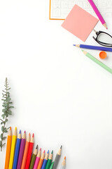 Poster - Colorful stationery and modern business concepts on a white space background create a fresh and creative back to school vibe._00002_