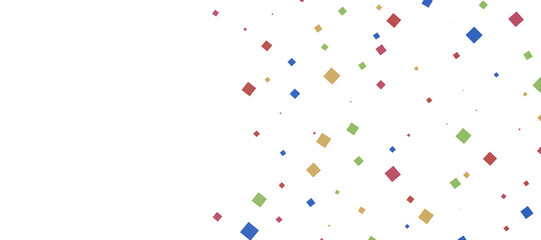 Poster - Multicolored paper confetti on transparent background. Realistic confetti flying. Colorful scattered items to holiday decorations.