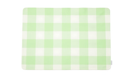 Poster - A simple placemat features an isolated gingham pattern in soft pastel greens against a clean white background for a classic look._00003_