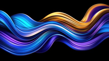 Aufkleber - Dynamic color waves abstract design digital art vibrant environment aesthetic viewpoint conceptual flow