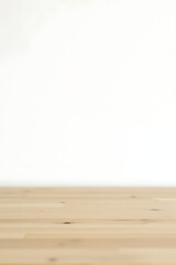 Poster - A minimalist wooden tabletop on a white background is ideal for creating product displays or layouts._00003_
